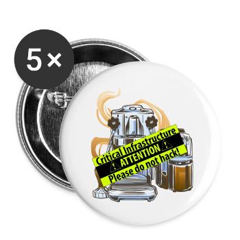 Eine Kaffeemaschine als Kritische Infrastruktur - Buttons klein 25 mm (5er Pack) - Weiß - Vorne