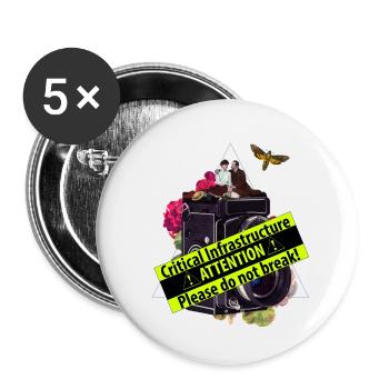 Die Videokamera als Kritische Infrastruktur - Buttons klein 25 mm (5er Pack) - Weiß - Vorne