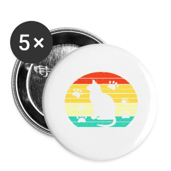 Best Cat Dad Ever - Buttons klein 25 mm (5er Pack) - Weiß - Vorne