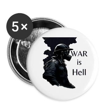 War is hell - Buttons small 1''/25 mm (5-pack) - white - Front