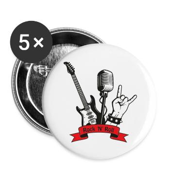 Rock guitar design for artists - Buttons small 1''/25 mm (5-pack) - white - Front
