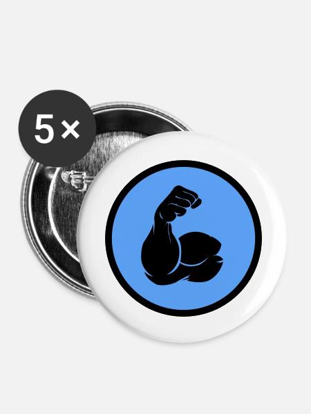 bizeps - Buttons klein 25 mm (5er Pack) - Weiß