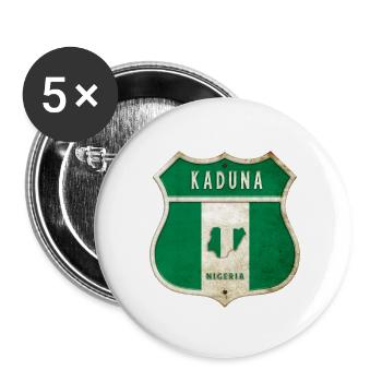 Design du drapeau du Nigeria de Kaduna - Lot de 5 petits badges (25 mm) - blanc - Devant