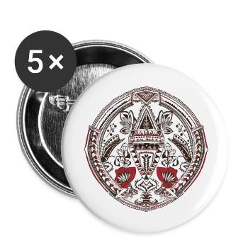 Folklore africain - Lot de 5 petits badges (25 mm) - blanc - Devant