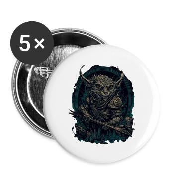 Sleek Skaven logo for black tees. - Buttons small 1''/25 mm (5-pack) - white - Front