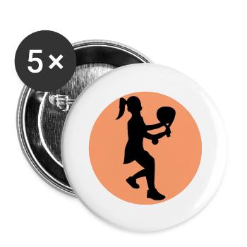 Joueurs Sport Padel Tournoi Raquettes Loisirs - Lot de 5 petits badges (25 mm) - blanc - Devant