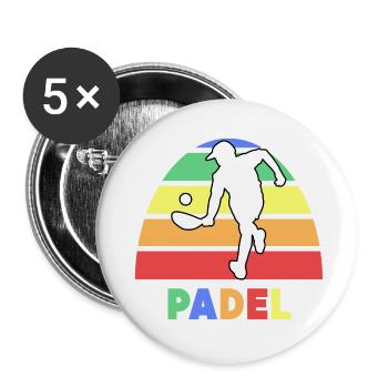 Padelspiel Padel-Tennis Spieler Spruch Training - Buttons klein 25 mm (5er Pack) - Weiß - Vorne