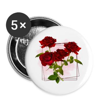Flowers frame - Buttons small 1''/25 mm (5-pack) - white - Front