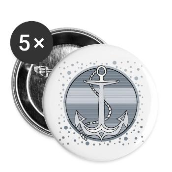 Ancre - Lot de 5 petits badges (25 mm) - blanc - Devant