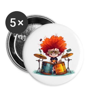 Drummer Boy - Buttons klein 25 mm (5er Pack) - Weiß - Vorne