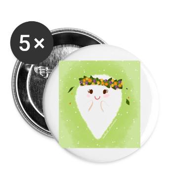 Enfant fleur - Lot de 5 petits badges (25 mm) - blanc - Devant