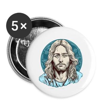 Jésus-Christ #06 - Lot de 5 petits badges (25 mm) - blanc - Devant