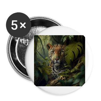 Leopard in nature - Buttons small 1''/25 mm (5-pack) - white - Front