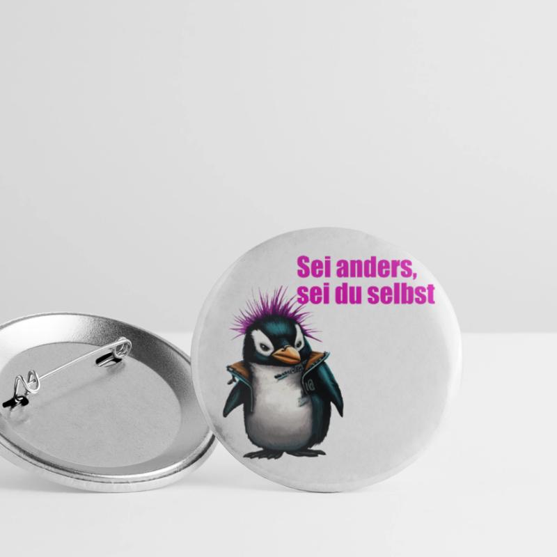 Sei Anders, Sei du Selbst PenguPunk Buttons klein 25 mm (5er Pack)