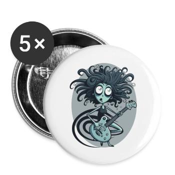 Guitar Lady - Buttons klein 25 mm (5er Pack) - Weiß - Vorne