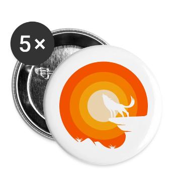 Wolf ist mein Krafttier - Buttons klein 25 mm (5er Pack) - Weiß - Vorne