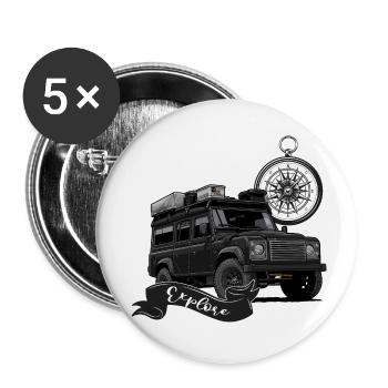 Defender // Dachzelt // Dachzeltnomaden // Outdoor - Buttons klein 25 mm (5er Pack) - Weiß - Vorne