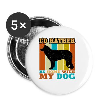 Walisischer Schäferhund Hund Liebhaber Silhouette Vintage Sonnenuntergang - Buttons klein 25 mm (5er Pack) - Weiß - Vorne