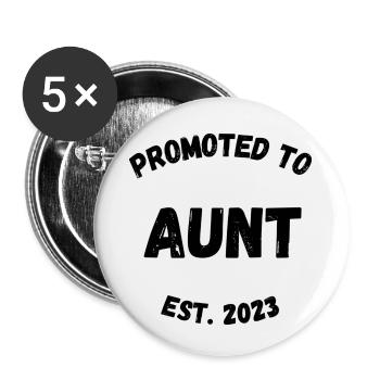 Promu tante - Lot de 5 petits badges (25 mm) - blanc - Devant