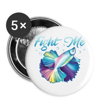 Fight Me Fish Keeping Aquarium Owner - Buttons small 1''/25 mm (5-pack) - white - Front