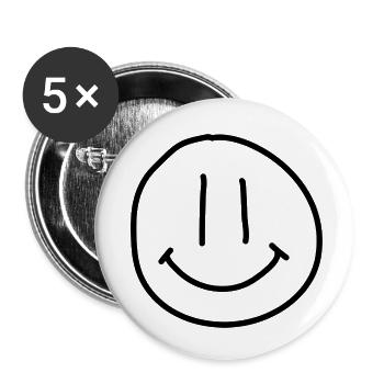 SMILE - Buttons small 1''/25 mm (5-pack) - white - Front
