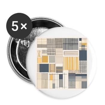 Minimalist Pattern Design Inspired by Tranquility - Buttons small 1''/25 mm (5-pack) - white - Front