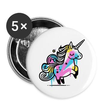 Colorful Splash Unicorn Illustration - Buttons small 1''/25 mm (5-pack) - white - Front