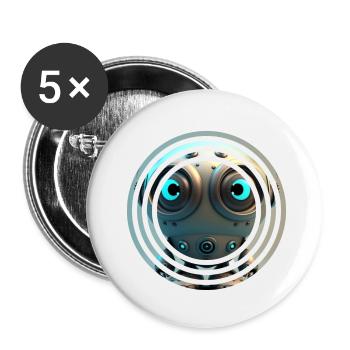 Dans le robot - Lot de 5 petits badges (25 mm) - blanc - Devant