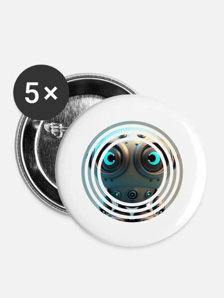 Im Robot - Buttons klein 25 mm (5er Pack) - Weiß