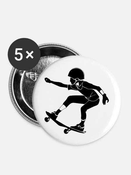 skateboard - Buttons klein 25 mm (5er Pack) - Weiß