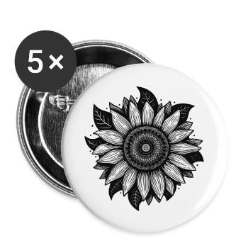 Sunflower - Buttons small 1''/25 mm (5-pack) - white - Front