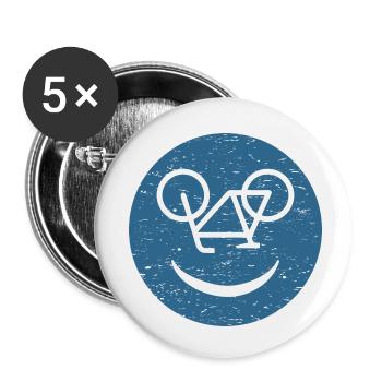 Panneau de signalisation amusant - piste cyclable conviviale - Lot de 5 petits badges (25 mm) - blanc - Devant