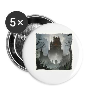 Haunted castle dark atmosphere - Buttons small 1''/25 mm (5-pack) - white - Front