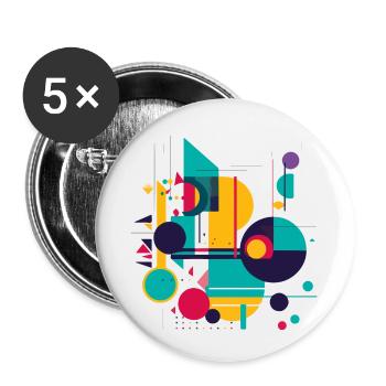 Abstraktes Design - Buttons klein 25 mm (5er Pack) - Weiß - Vorne