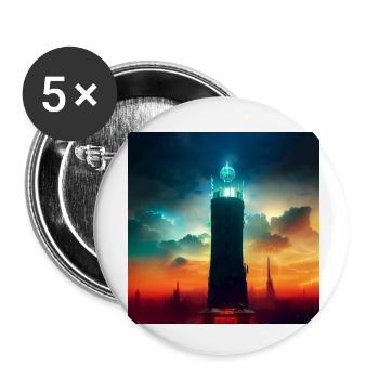 Der Turm - Buttons klein 25 mm (5er Pack) - Weiß - Vorne