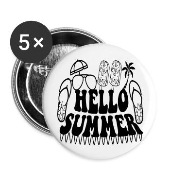 Hello Summer - Buttons klein 25 mm (5er Pack) - Weiß - Vorne