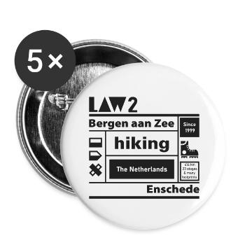 LAW 2 l Bergen aan Zee l Enschede l schwarz - Buttons klein 25 mm (5er Pack) - Weiß - Vorne