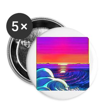 The Waves - Buttons klein 25 mm (5er Pack) - Weiß - Vorne
