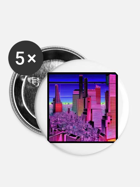 Neoncity - Buttons klein 25 mm (5er Pack) - Weiß