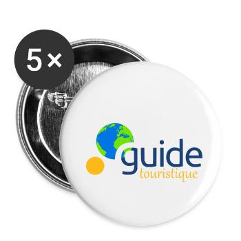 Tourist guide - Buttons small 1''/25 mm (5-pack) - white - Front