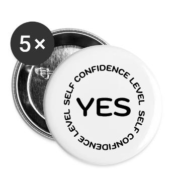 Self confidence level YES black - Buttons small 1''/25 mm (5-pack) - white - Front