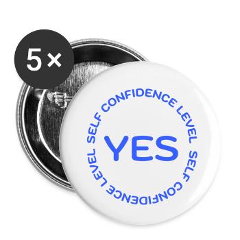 SELF CONFIDENCE LEVEL YES blue - Buttons small 1''/25 mm (5-pack) - white - Front