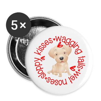 Cute Golden Labrador, sloppy kisses - Buttons small 1''/25 mm (5-pack) - white - Front