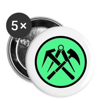 Symbole du couvreur - Lot de 5 petits badges (25 mm) - blanc - Devant