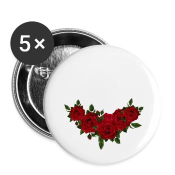 Équipe de la mariée floral - Lot de 5 petits badges (25 mm) - blanc - Devant