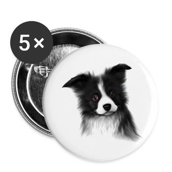 Propriétaires de chiens Chiens Border Collie Dog Lovers - Lot de 5 petits badges (25 mm) - blanc - Devant