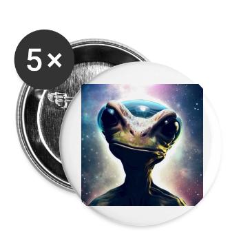 Alien artwork by Bruederchen - Buttons klein 25 mm (5er Pack) - Weiß - Vorne