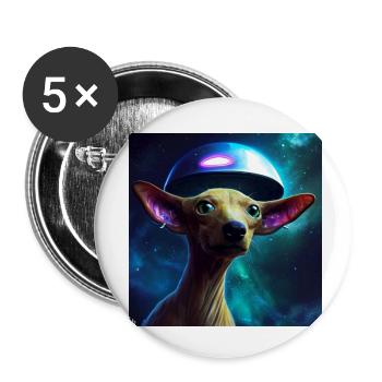 Spacedog artwork by Bruederchen - Buttons klein 25 mm (5er Pack) - Weiß - Vorne