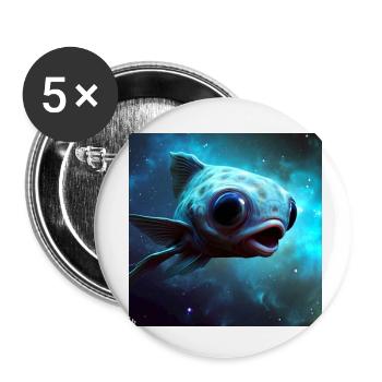 Spacefish artwork by Bruederchen - Buttons klein 25 mm (5er Pack) - Weiß - Vorne