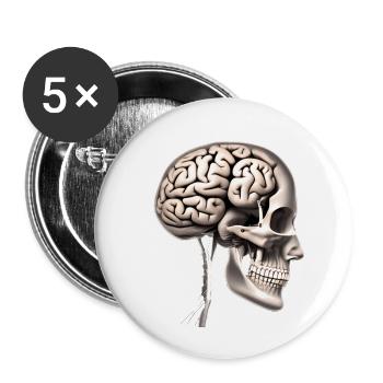 Brain - Buttons small 1''/25 mm (5-pack) - white - Front